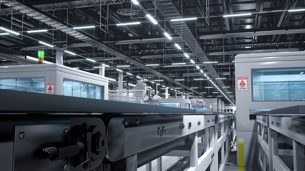 Affidabilità sistemi LED industriali Impianto industriale con LED.